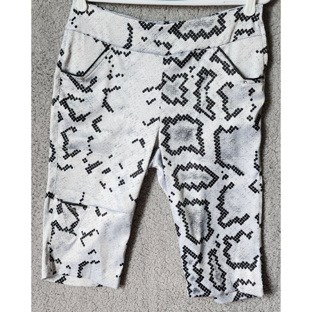 JAMIE SADOCK Women's Crop Activewear Capri Stretch Golf Pants Snake Print Size 8